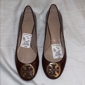 Tory Burch Reva Patent Flats - Borscht Size 10.5